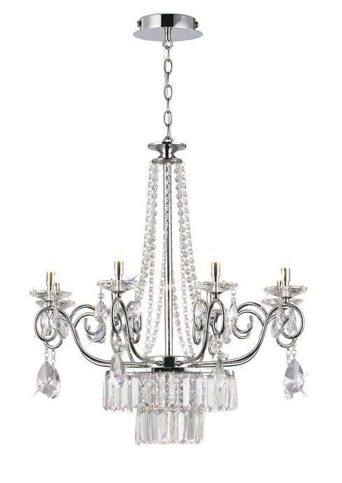 Diyas IL31616 Eden Pendant 8 Light G9 Polished Chrome/Crystal - 38430