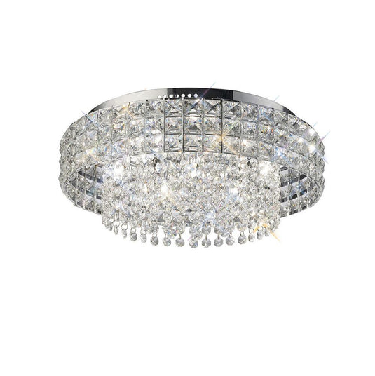 Diyas IL31151 Edison Ceiling Round 7 Light Polished Chrome/Crystal - 22119