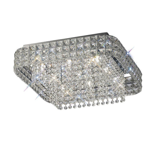 Diyas IL31153 Edison Ceiling Square 9 Light Polished Chrome/Crystal - 38285
