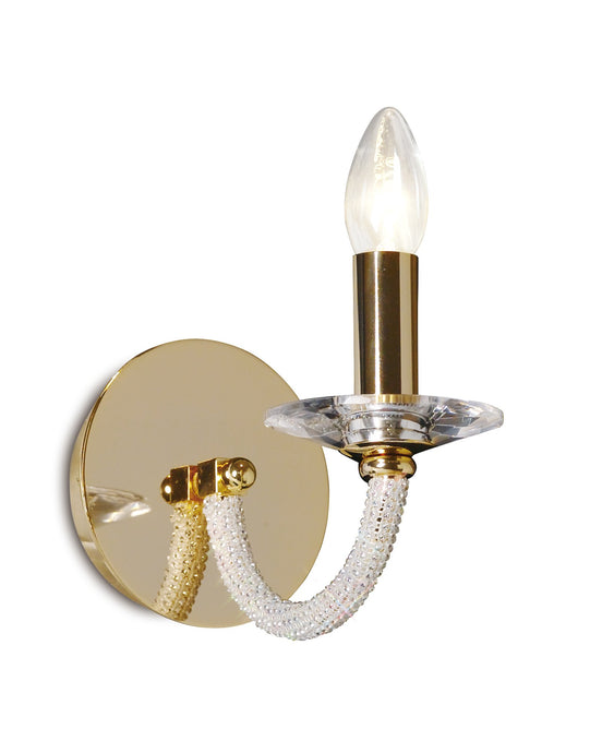 Diyas IL30371 Elena Wall Lamp Switched 1 Light Gold/Crystal - 38052