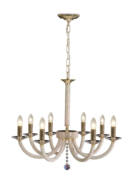 Diyas IL30378 Elena Pendant 8 Light Gold/Crystal - 38056