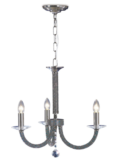 Diyas IL30473 Elena Pendant 3 Light Black Chrome/Crystal - 38075