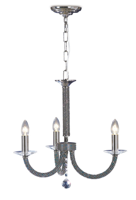Diyas IL30473 Elena Pendant 3 Light Black Chrome/Crystal - 38075
