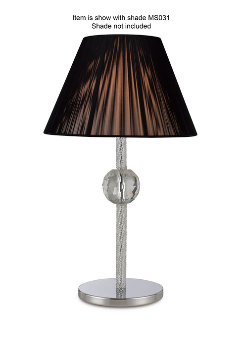 Diyas IL30510 Elena Table Lamp WITHOUT SHADE 1 Light Polished Chrome/Crystal - 21909