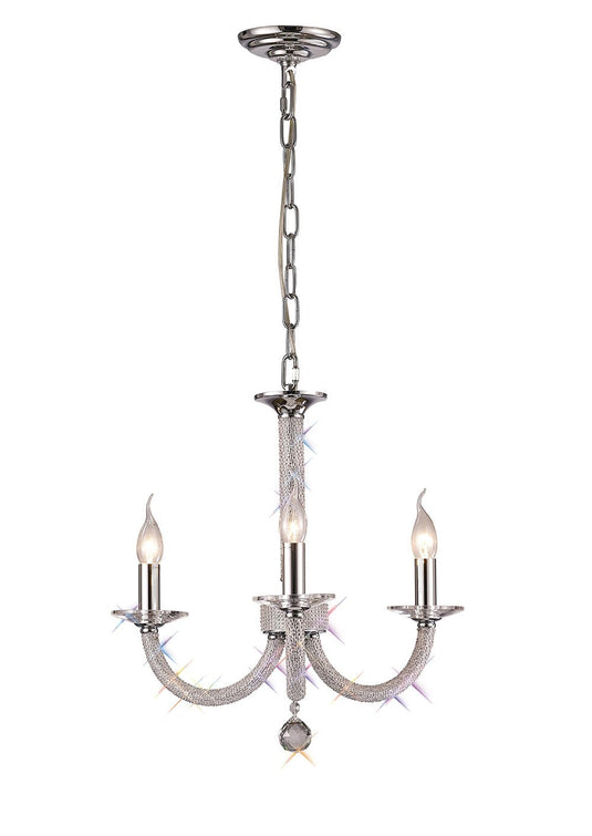 Diyas IL30513 Elena Pendant 3 Light Polished Chrome/Crystal - 38083