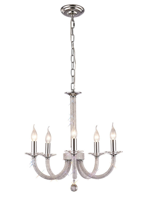 Diyas IL30515 Elena Pendant 5 Light Polished Chrome/Crystal - 38084