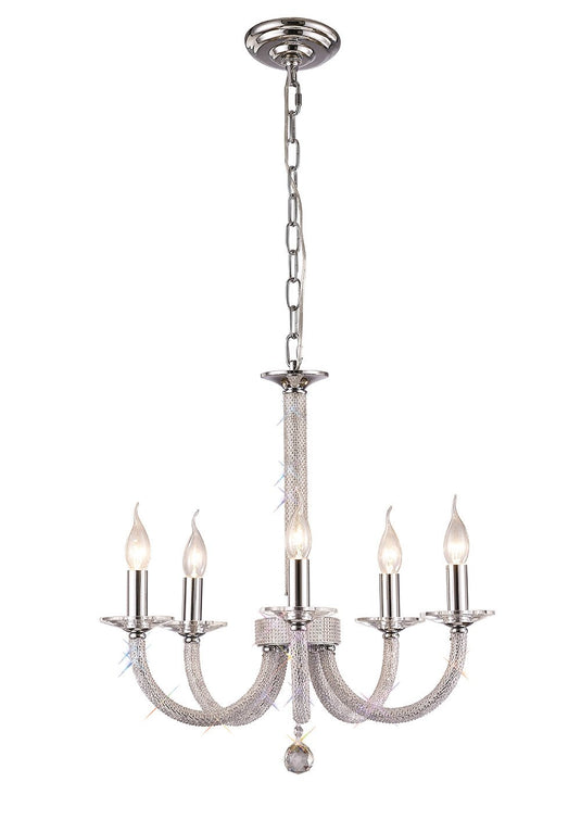 Diyas IL30515 Elena Pendant 5 Light Polished Chrome/Crystal - 38084