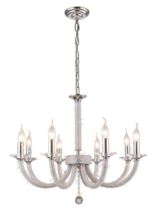 Diyas IL30518 Elena Pendant 8 Light Polished Chrome/Crystal - 38085