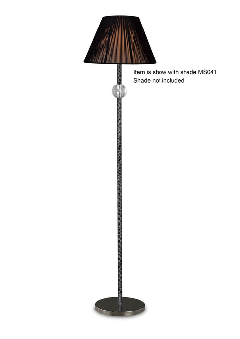 Diyas IL30690 Elena Floor Lamp Without Shade 1 Light Black Chrome/Crystal - 38108