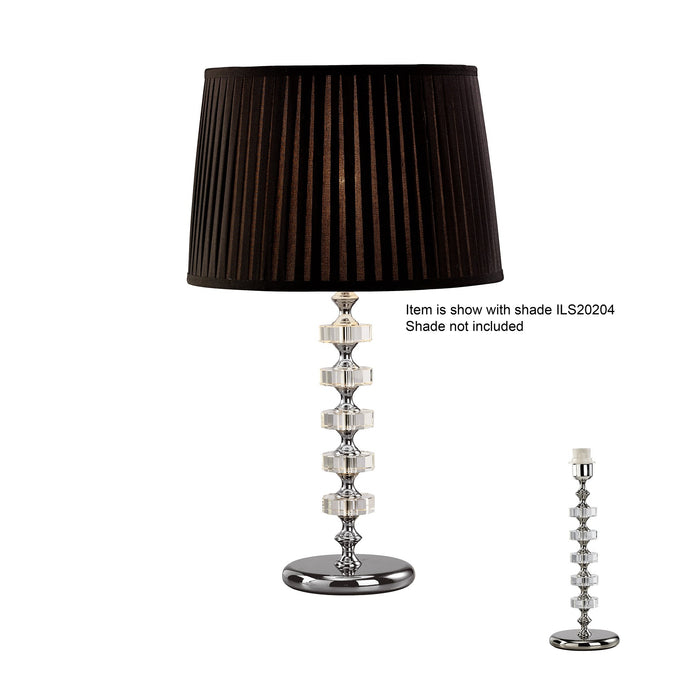 Diyas IL11023 Elenor Crystal Table Lamp WITHOUT SHADE 1 Light Silver Finish - 37848