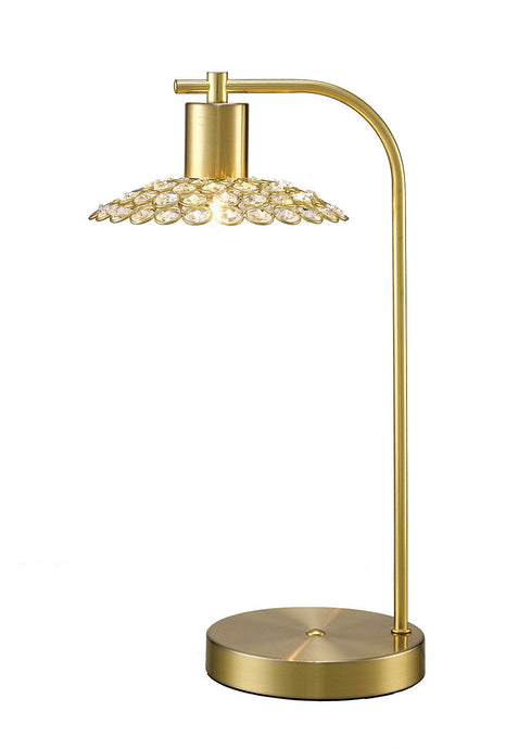 Diyas IL20603 Ellen 1 Light Table Lamp Satin Brass/Crystal - 37853