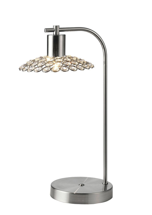 Diyas IL20608 Ellen 1 Light Table Lamp Satin Nickel/Crystal - 37857