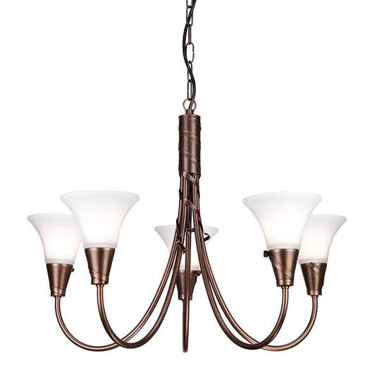 Elstead Lighting EM5-COPPER Emily 5 Light Chandelier - Copper