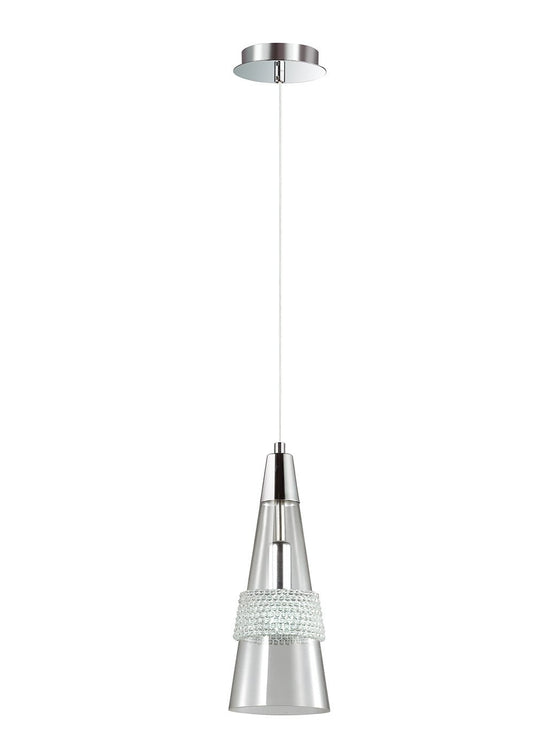 Diyas IL31605 Emilia Single Pendant 1 Light E14 Polished Chrome/Crystal - 38423
