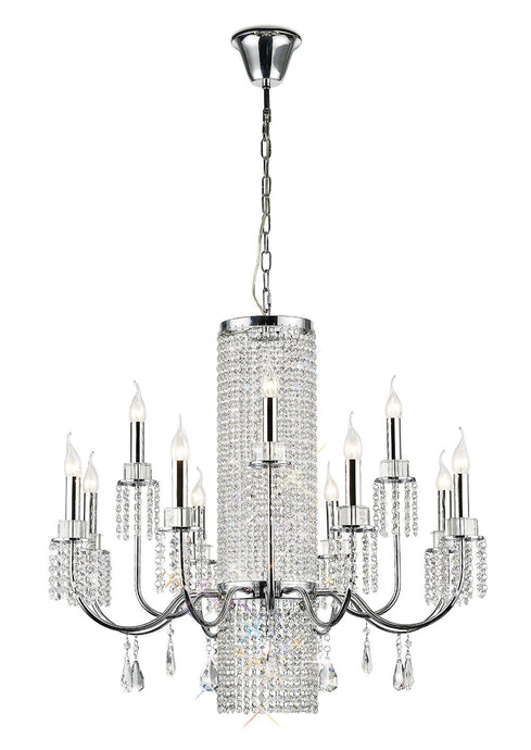 Diyas IL31544 Emily Pendant 8+4 Light Polished Chrome/Crystal - 38406