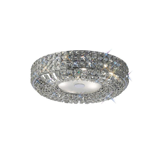 Diyas IL31201 Enya Flush Ceiling 6 Light Polished Chrome/Crystal - 38300