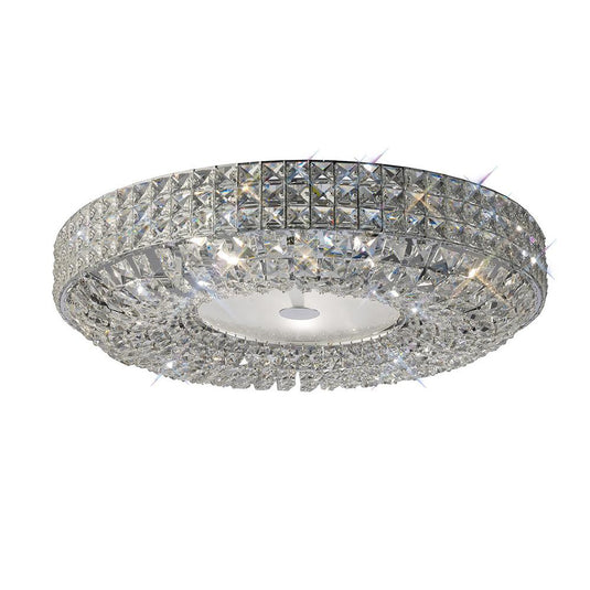 Diyas IL31202 Enya Flush Ceiling 9 Light Polished Chrome/Crystal - 38301