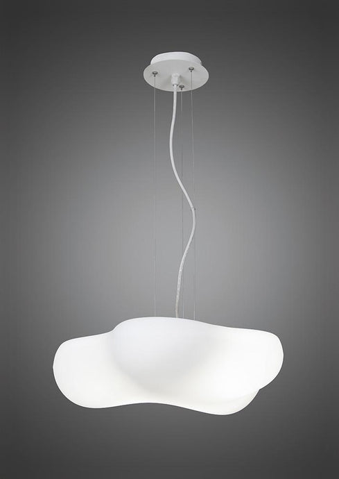 Mantra M1883 Eos Pendant 4 Light E27 Indoor, Matt White/Opal White
