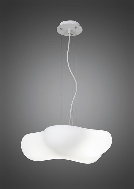 Mantra M1883 Eos Pendant 4 Light E27 Indoor, Matt White/Opal White