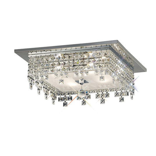 Diyas IL30262 Esta Ceiling Square 4 Light Polished Chrome/Glass/Crystal - 38023