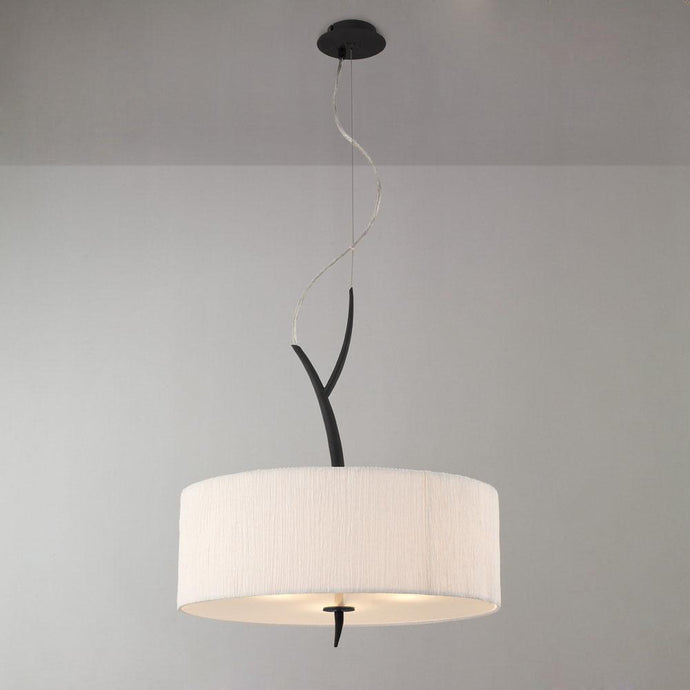 Mantra M1153 Eve Pendant 3 Light E27, Antracite With White Round Shade
