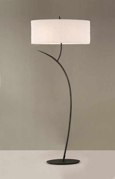 Mantra M1159 Eve Floor Lamp 2 Light E27, Antracite With White Oval Shade