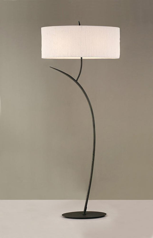 Mantra M1159 Eve Floor Lamp 2 Light E27, Antracite With White Oval Shade