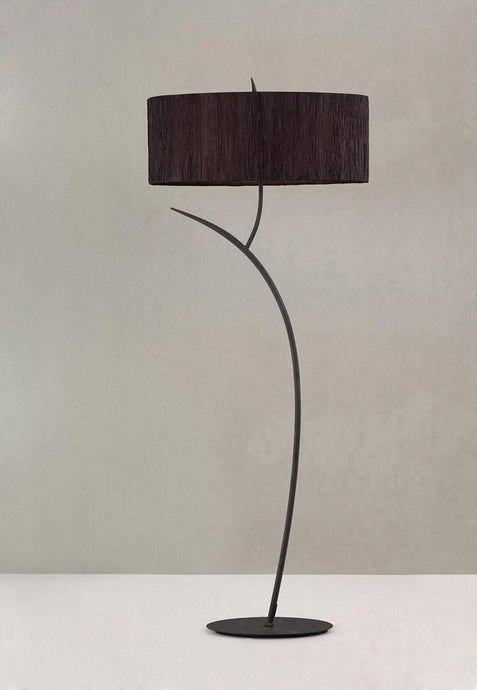 Mantra M1159/BS Eve Floor Lamp 2 Light E27, Antracite With Black Oval Shade