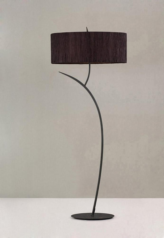 Mantra M1159/BS Eve Floor Lamp 2 Light E27, Antracite With Black Oval Shade