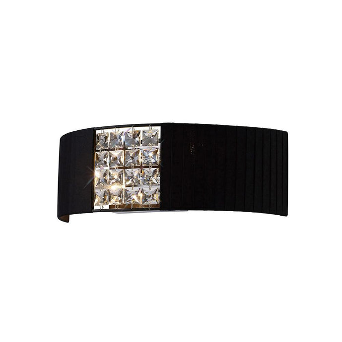 Diyas IL31171/BL Evelyn Wall Lamp With Black Shade 2 Light Polished Chrome/Crystal - 38290