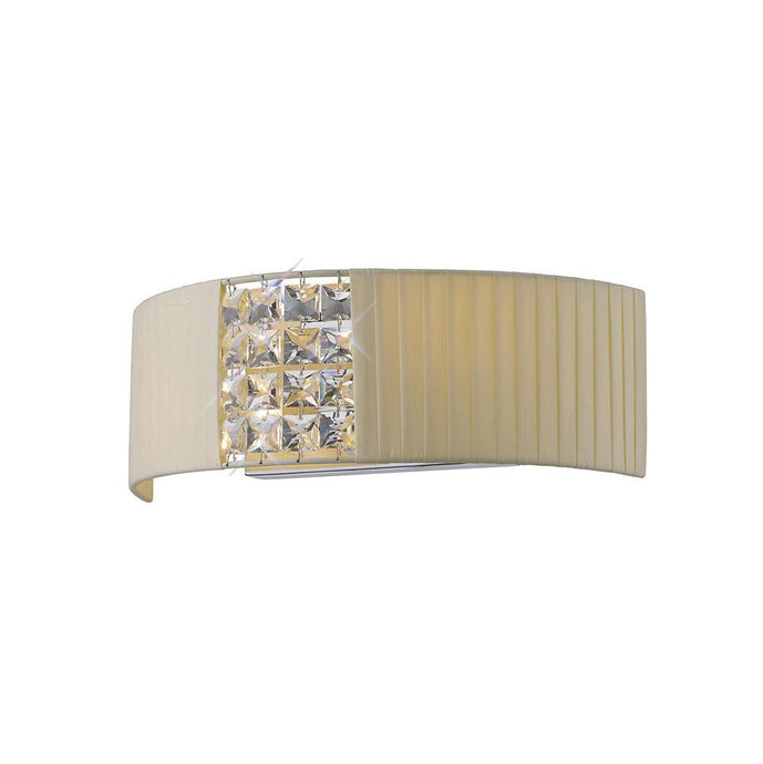 Diyas IL31171/CR Evelyn Wall Lamp With Cream Shade 2 Light Polished Chrome/Crystal - 38291