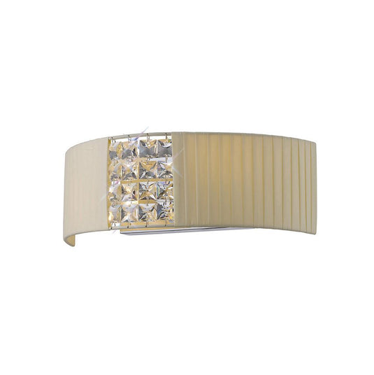 Diyas IL31171/CR Evelyn Wall Lamp With Cream Shade 2 Light Polished Chrome/Crystal - 38291