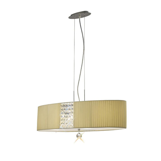 Diyas IL31173/CR Evelyn Pendant Oval With Cream Shade 4 Light Polished Chrome/Crystal - 38295