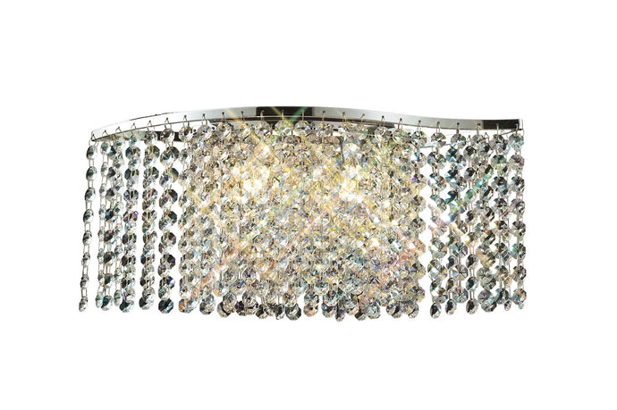 Diyas IL30571 Fabio Wall Lamp Switched 2 Light Polished Chrome/Crystal - 38089