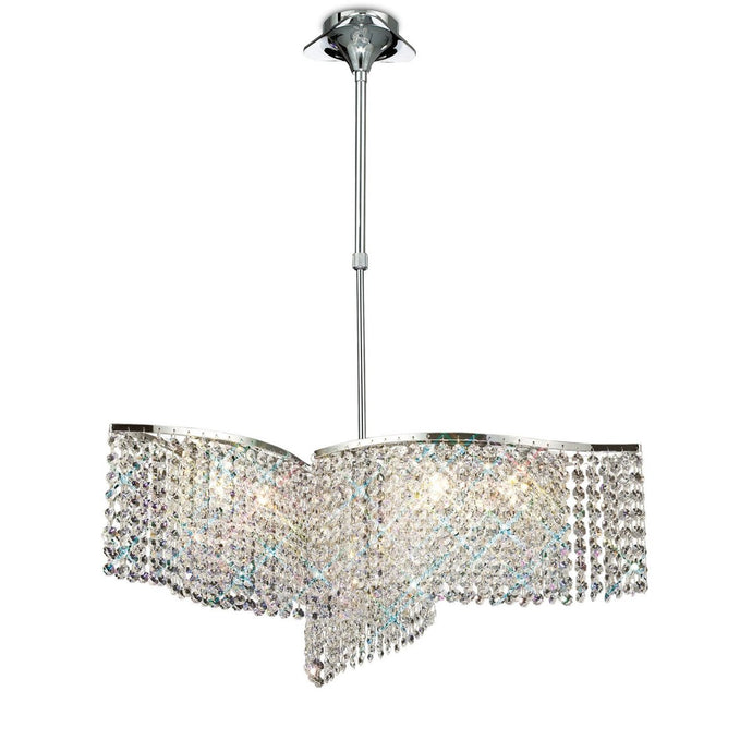 Diyas IL30572 Fabio Pendant Semi-Flush Convertible 3 Arm 6 Light Polished Chrome/Crystal - 38090