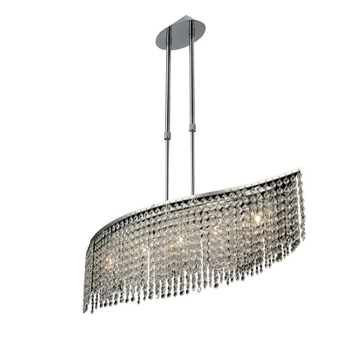 Diyas IL30574 Fabio Telescopic Pendant Linear Bar 5 Light Polished Chrome/Crystal - 38091