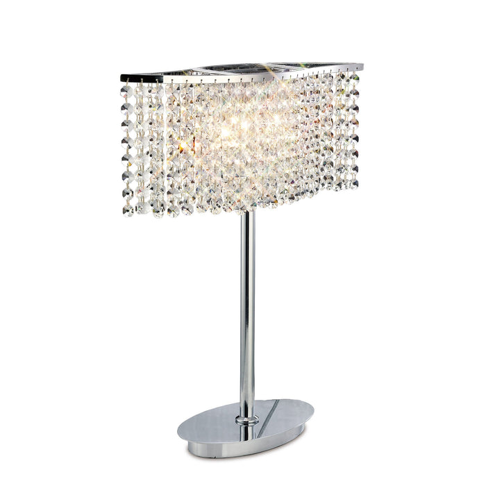 Diyas IL30575 Fabio Table Lamp 2 Light Polished Chrome/Crystal - 38092