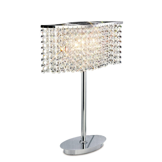 Diyas IL30575 Fabio Table Lamp 2 Light Polished Chrome/Crystal - 38092