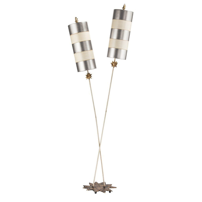 Flambeau FB-NETTLELUX-S-FL Nettle Luxe 2 Light Floor Lamp - Silver