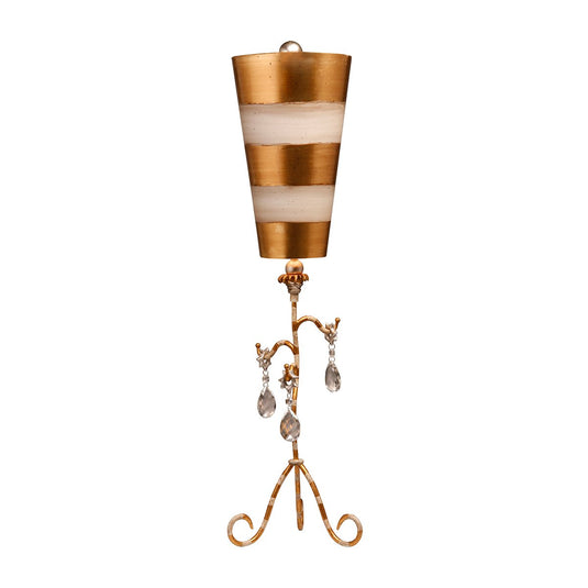 Flambeau FB-TIVOLI-TL-GD Tivoli 1 Light Table Lamp - Gold & Cream Patina
