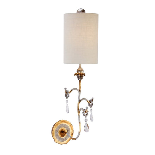 Flambeau FB-TIVOLI-W1-GD Tivoli 1 Light Wall Light - Gold & Cream Patina