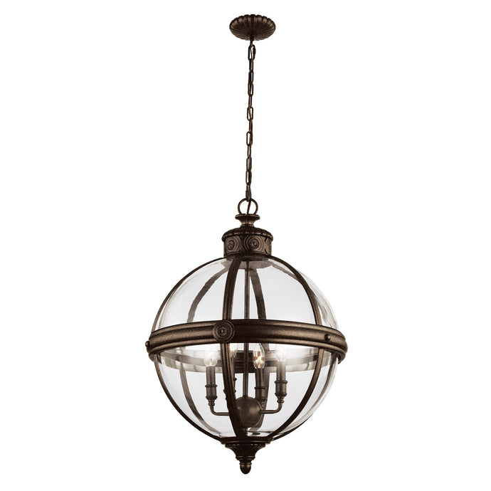 Feiss FE-ADAMS-4P-BRZ Adams 4 Light Pendant Chandelier - British Bronze