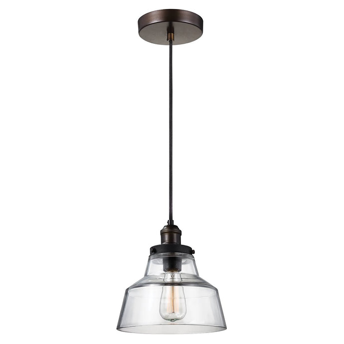 Feiss FE-BASKIN-P-A-BR Baskin 1 Light Pendant - Aged Brass/Dark Weathered Zinc