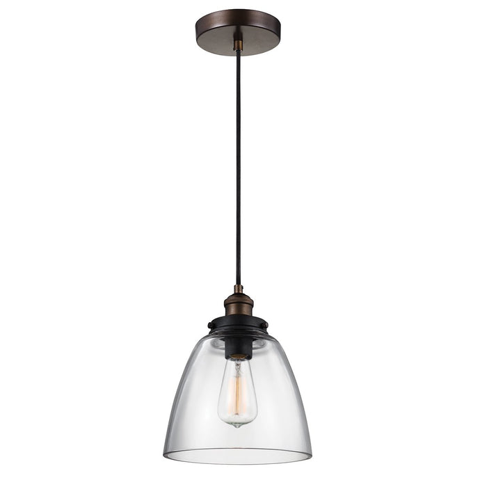 Feiss FE-BASKIN-P-B-BR Baskin 1 Light Pendant - Aged Brass/Dark Weathered Zinc