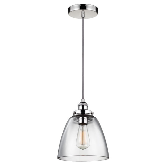 Feiss FE-BASKIN-P-B-PN Baskin 1 Light Pendant - Polished Nickel