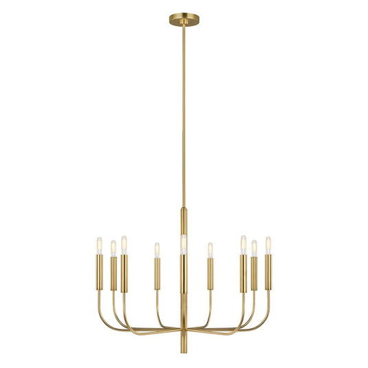 Feiss FE-BRIANNA9-BB Brianna 9 Light Chandelier - Burnished Brass