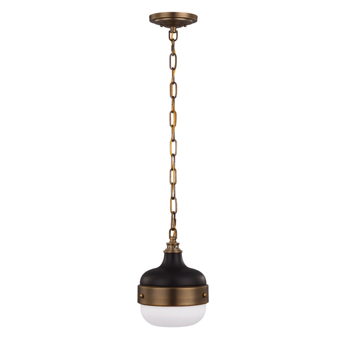 Feiss FE-CADENCE-1P-MB Cadence 1 Light Mini Pendant - Dark Antique Brass/Matte Black