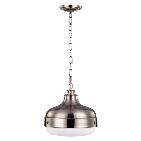 Feiss FE-CADENCE-2P-BS Cadence 2 Light Pendant - Polished Nickel/Brushed Steel