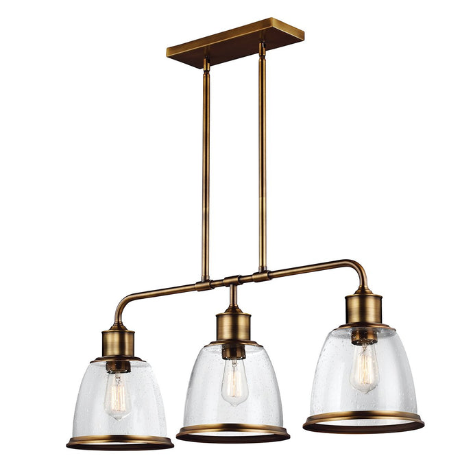 Feiss FE-HOBSON-3P-AB Hobson 3 Light Island Chandelier Aged Brass