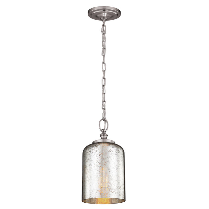 Feiss FE-HOUNSLOW-P-BS Hounslow 1 Light Mini Pendant Brushed Steel